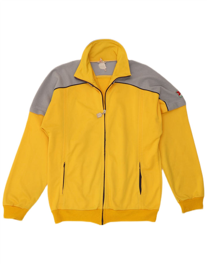 Mec Sport Mens Tracksuit Top Jacket IT 46 Small Yellow Colourblock