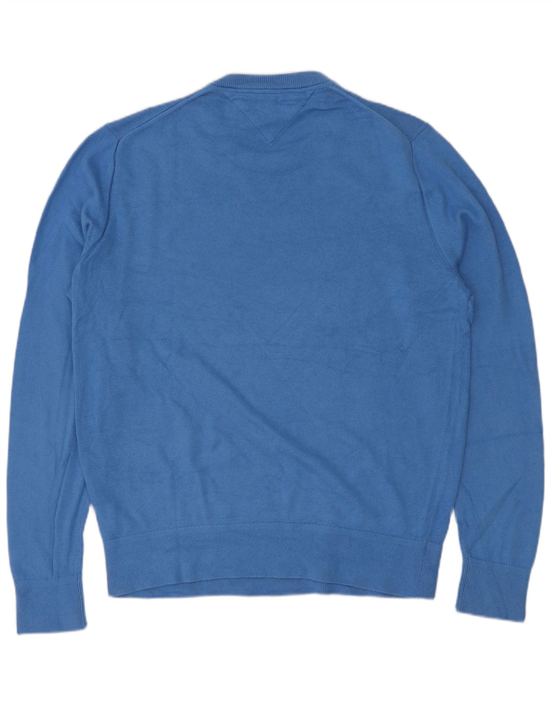 Tommy Hilfiger Mens Crew Neck Jumper Sweater Large Blue Cotton