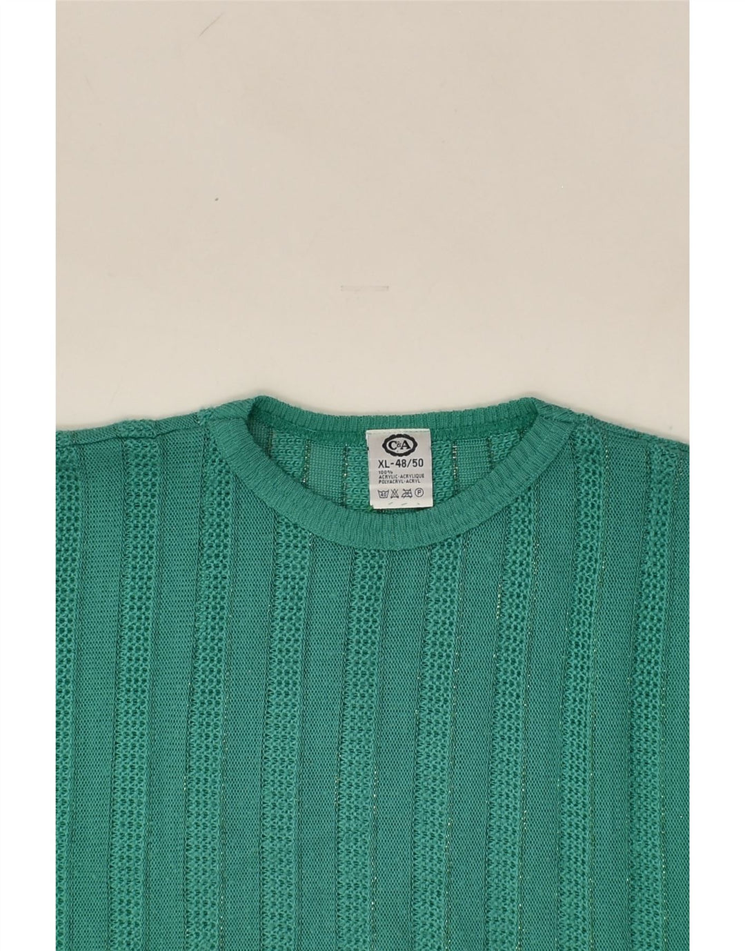 C&A Womens Sleeveless Crew Neck Jumper Sweater IT 48/50 XL Green Acrylic | Vintage C&A | Thrift | Second-Hand C&A | Used Clothing | Messina Hembry 