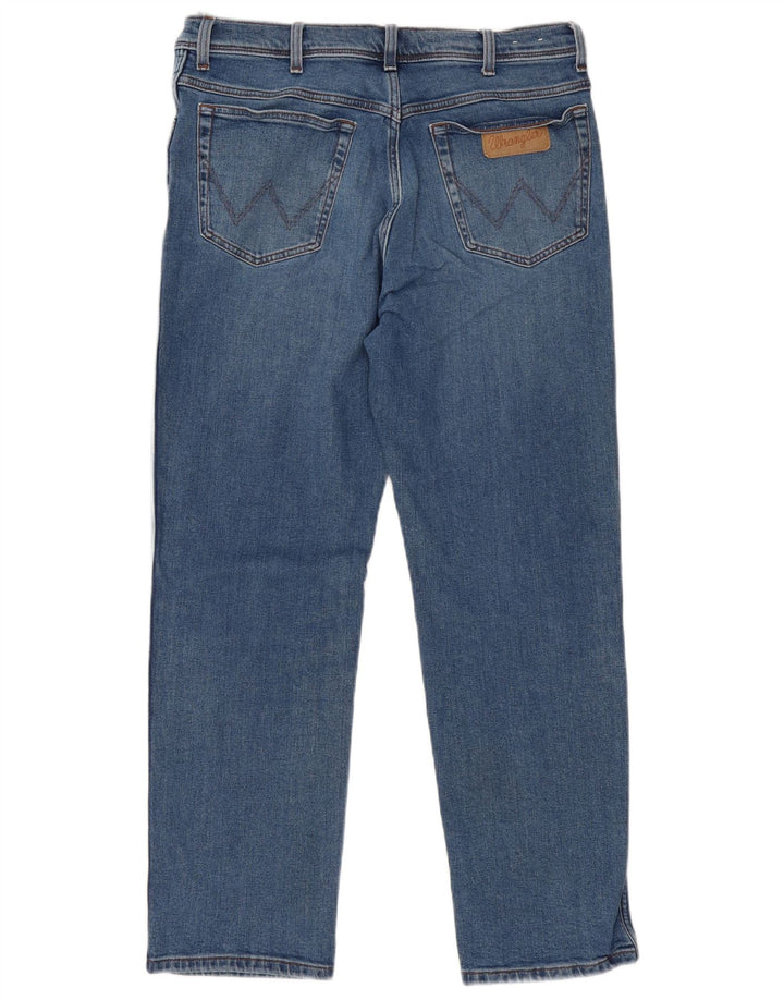 Wrangler Mens Texas Straight Jeans W36 L32 Blue Cotton