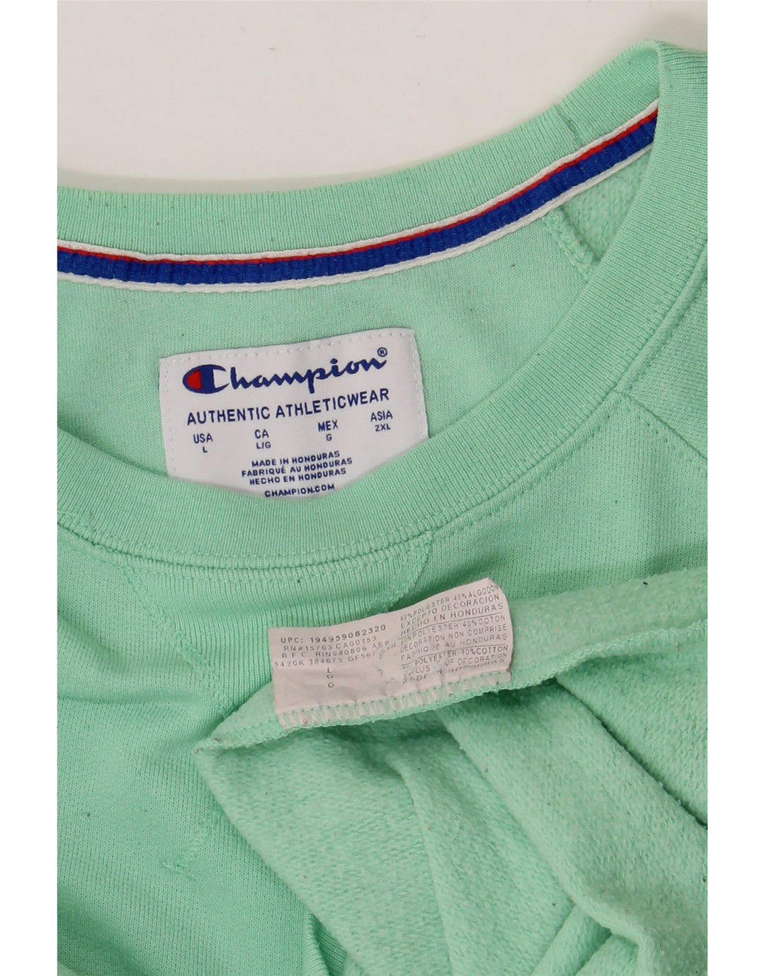 CHAMPION Mens Sweatshirt Jumper Large Green Cotton