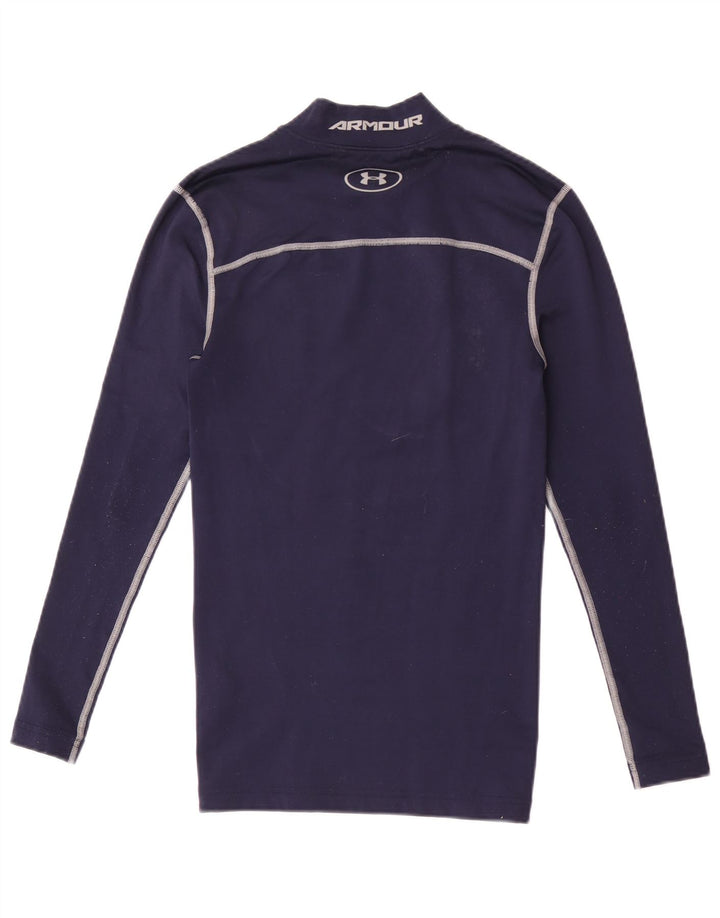 Under Armour Mens Cold Gear Graphic Top Long Sleeve Small Navy Blue Striped