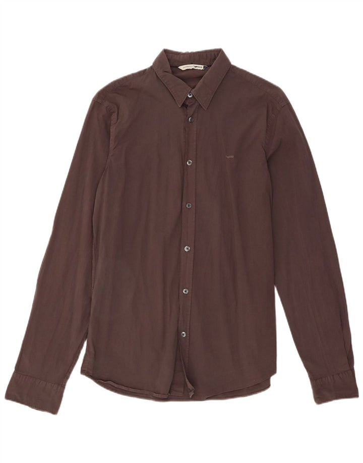 Gas Mens Shirt Medium Grey Cotton