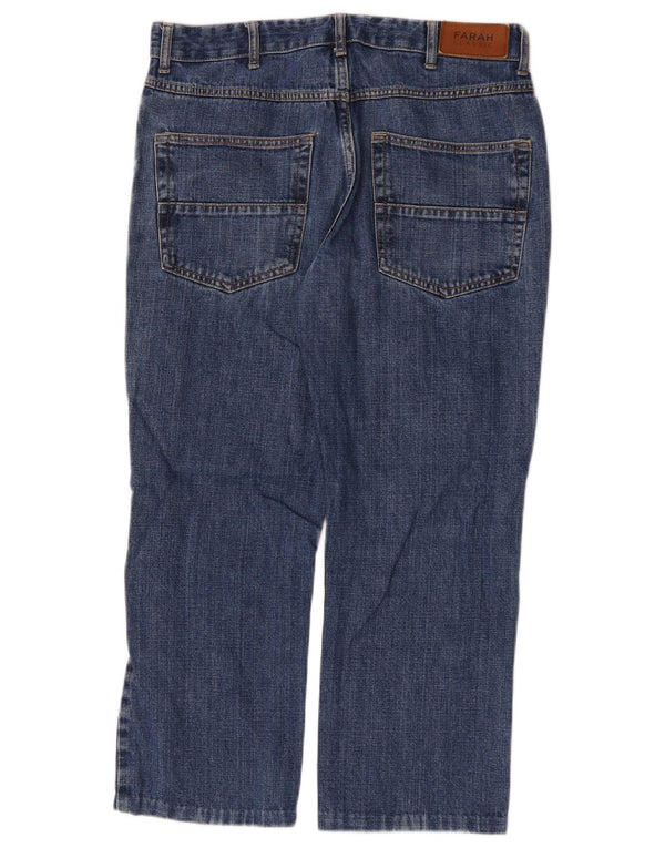 Farah Womens Classic Fit Cropped Jeans W32 L24 Blue Cotton