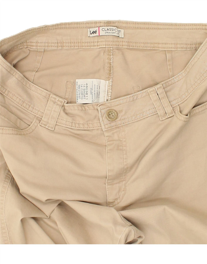 LEE Womens Straight Classic Fit Casual Trousers UK 14 Large W32 L28 Beige | Vintage Lee | Thrift | Second-Hand Lee | Used Clothing | Messina Hembry 