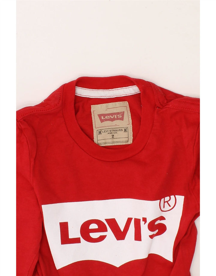 LEVI'S Baby Boys Graphic Top Long Sleeve 18-24 Months Red Vintage Levi's and Second-Hand Levi's from Messina Hembry 