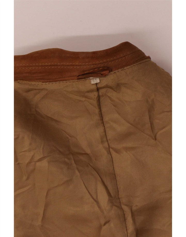 Vintage Mens Bomber Suede Jacket IT 48 Medium Beige