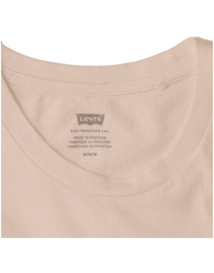 LEVI'S Womens Graphic T-Shirt Top UK 12 Medium White