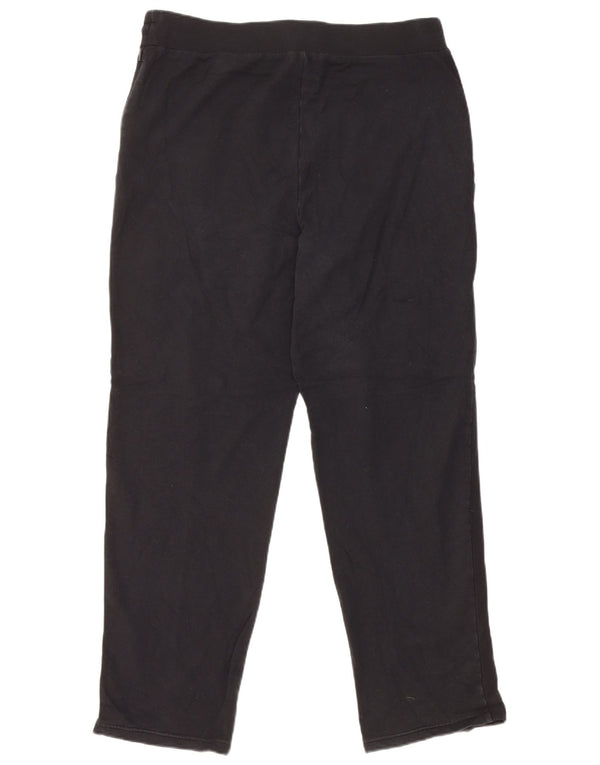 Marks & Spencer Womens Tracksuit Trousers UK 16 Large Black Cotton