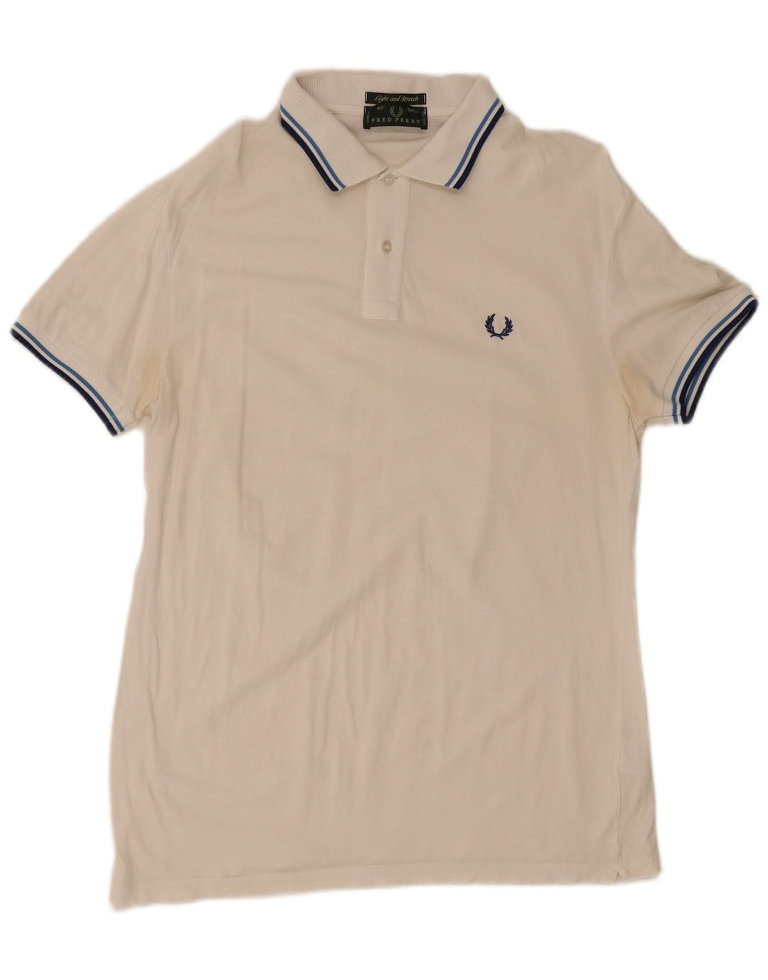 Fred Perry Mens Polo Shirt Medium White Cotton