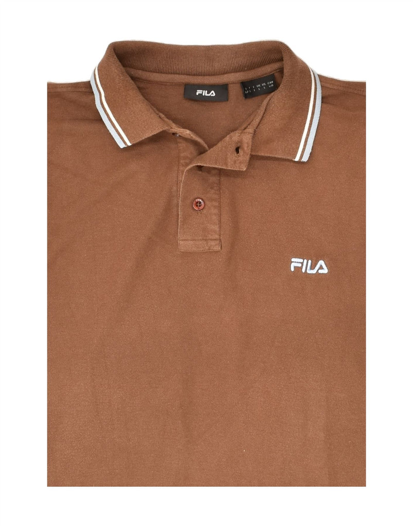 FILA Mens Polo Shirt Large Brown Cotton | Vintage Fila | Thrift | Second-Hand Fila | Used Clothing | Messina Hembry 