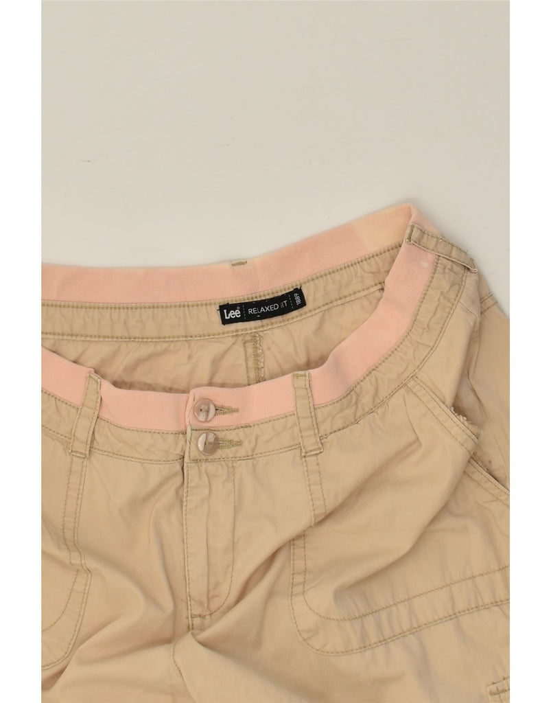 LEE Womens Relaxed Fit Cargo Shorts W32 Large Beige | Vintage Lee | Thrift | Second-Hand Lee | Used Clothing | Messina Hembry 