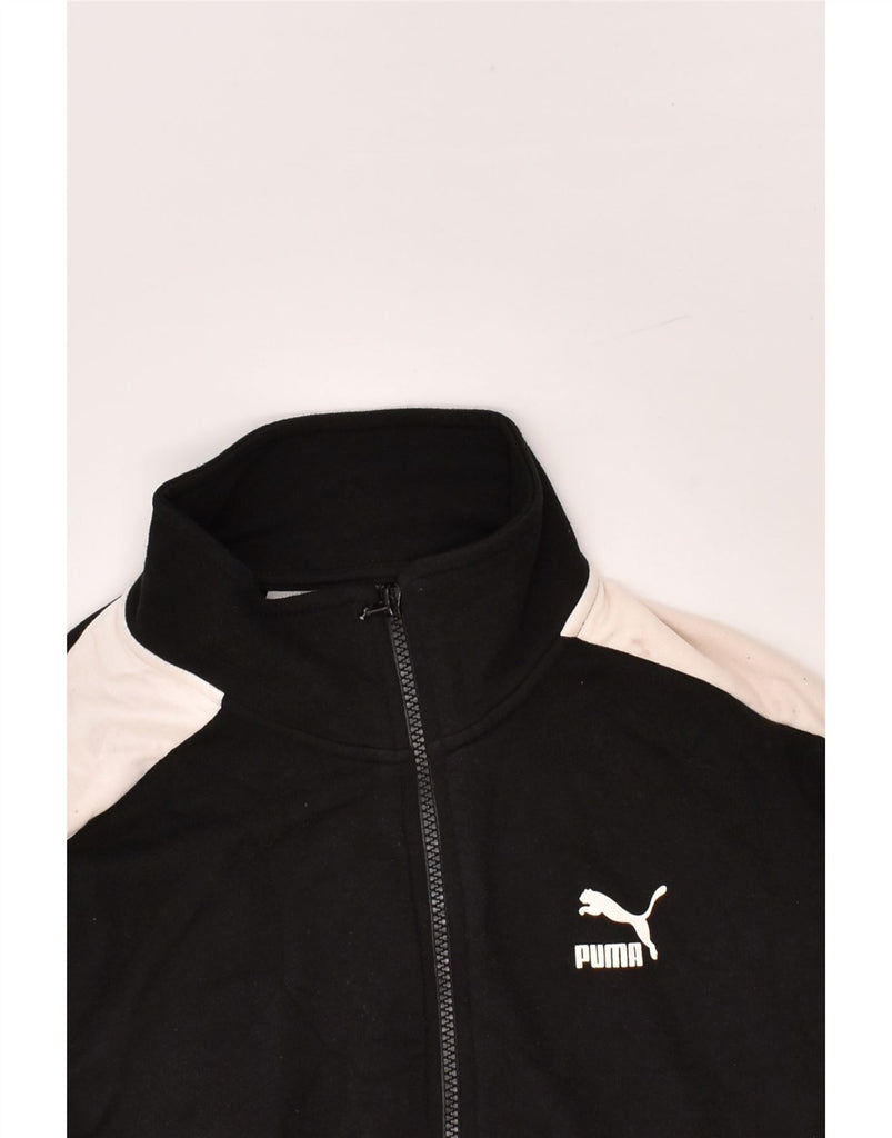 PUMA Mens Graphic Tracksuit Top Jacket Small Black Colourblock Cotton | Vintage Puma | Thrift | Second-Hand Puma | Used Clothing | Messina Hembry 