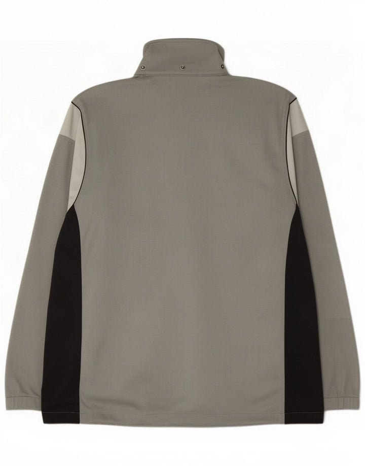 Asics Mens Tracksuit Top Jacket Large Grey Colourblock