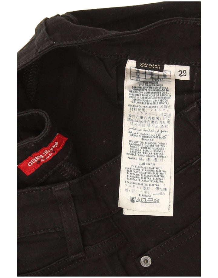Guess Womens Skinny Jeans W29 L32 Black Cotton