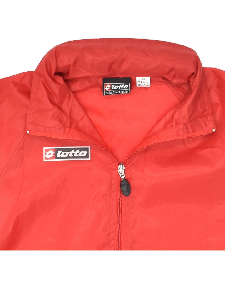 LOTTO Boys Hooded Rain Jacket 7-8 Years XS Red Polyester | Vintage Lotto | Thrift | Second-Hand Lotto | Used Clothing | Messina Hembry 
