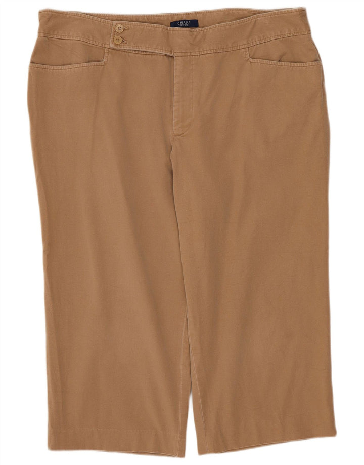 Chaps Womens Capri Trousers US 18 2XL W38 L20 Beige Cotton