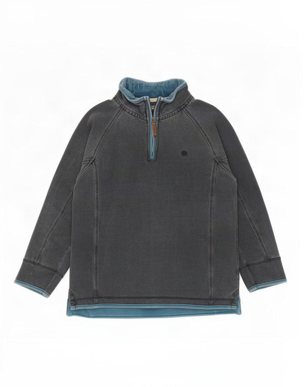 Fat Face Mens Zip Neck Sweatshirt Jumper Large Blue Cotton