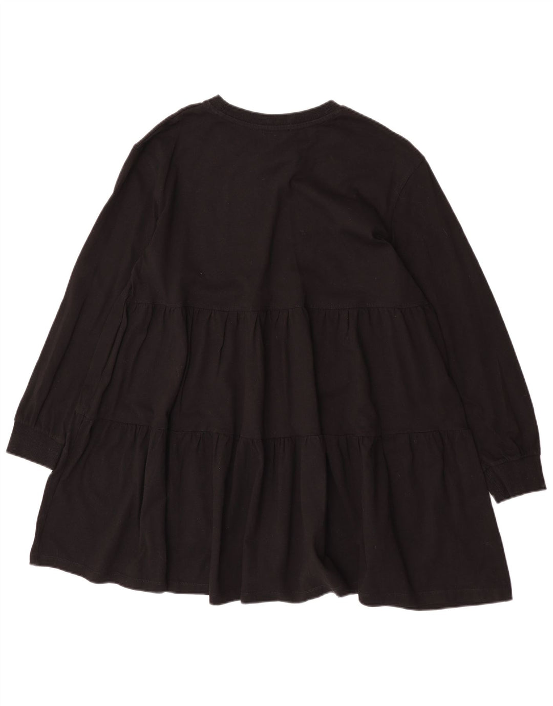 Zara Womens Long Sleeve Tiered Dress UK 14 Medium Black