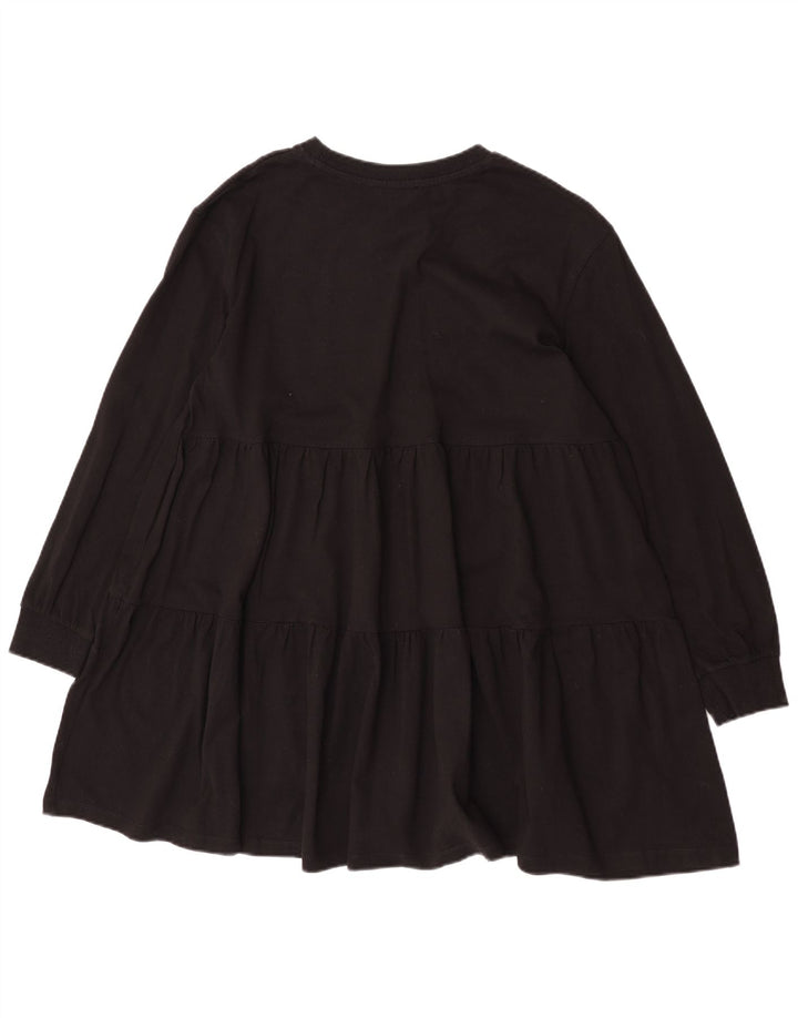 Zara Womens Long Sleeve Tiered Dress UK 14 Medium Black