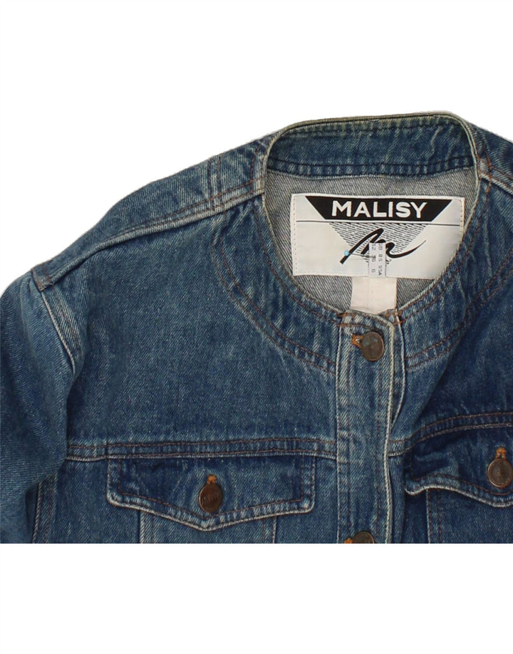 VINTAGE Womens Denim Jacket US 6 Medium Blue Cotton Vintage Vintage and Second-Hand Vintage from Messina Hembry 