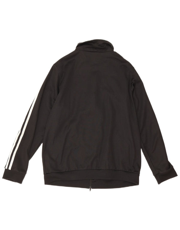 Adidas Womens Tracksuit Top Jacket UK 12 Medium Black Cotton