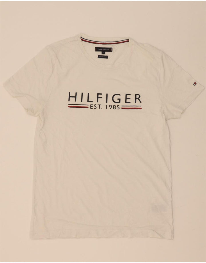 Tommy Hilfiger Mens Graphic T-Shirt Top Medium White Cotton