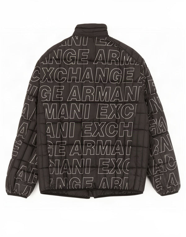 Armani Exchange Mens Graphic Padded Jacket UK 40 Large Black