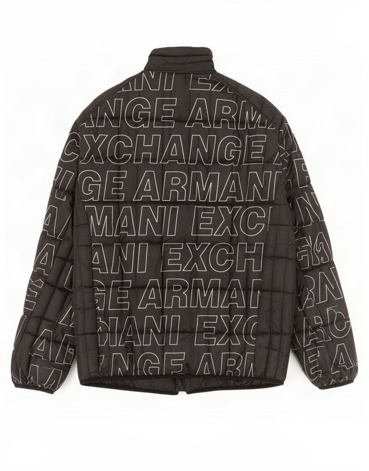 Armani Exchange Mens Graphic Padded Jacket UK 40 Large Black
