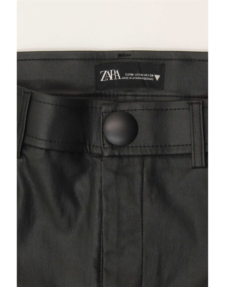 Zara Womens Faux Leather Leggings Medium W28 L28 Black