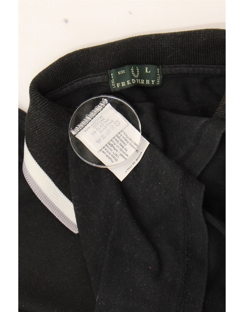 FRED PERRY Girls Polo Shirt 13-14 Years Large Black Cotton Vintage Fred Perry and Second-Hand Fred Perry from Messina Hembry 