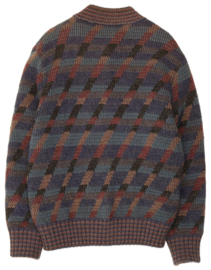 Vintage Mens Cardigan Sweater Medium Multicoloured Striped
