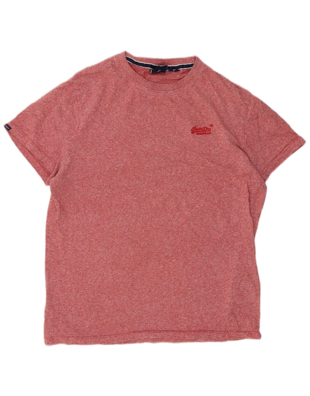 Superdry Mens T-Shirt Top XL Red Flecked Cotton