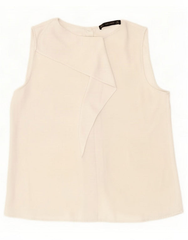 Zara Womens Sleeveless Blouse Top UK 16 Large White