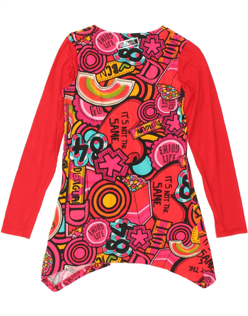 DESIGUAL Girls Graphic Tunic Top 13-14 Years Red Cotton | Vintage Desigual | Thrift | Second-Hand Desigual | Used Clothing | Messina Hembry 