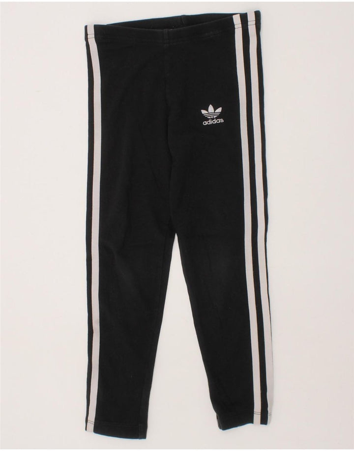 ADIDAS Girls Leggings 5-6 Years  Black Cotton Vintage Adidas and Second-Hand Adidas from Messina Hembry 