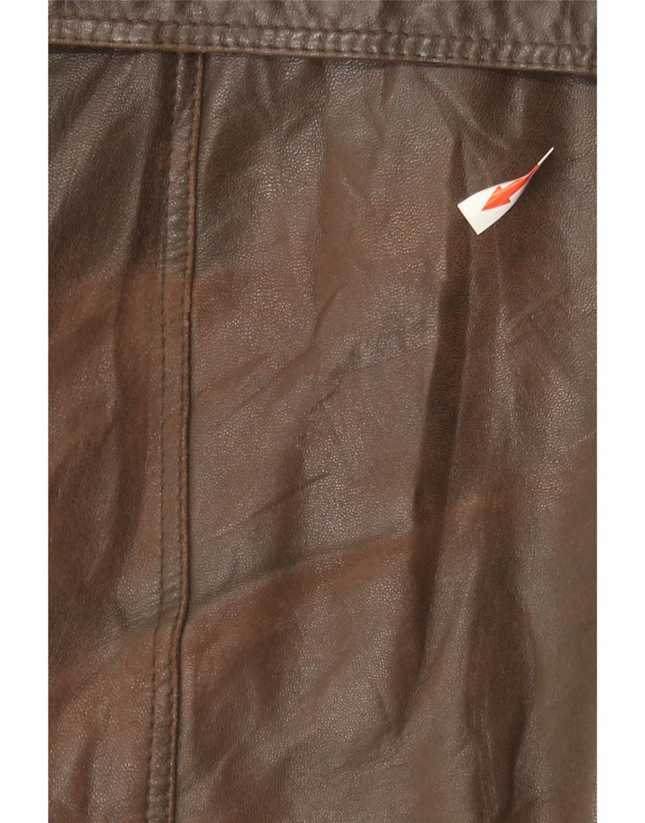 Vintage Mens Leather Jacket IT 52 XL Brown Leather