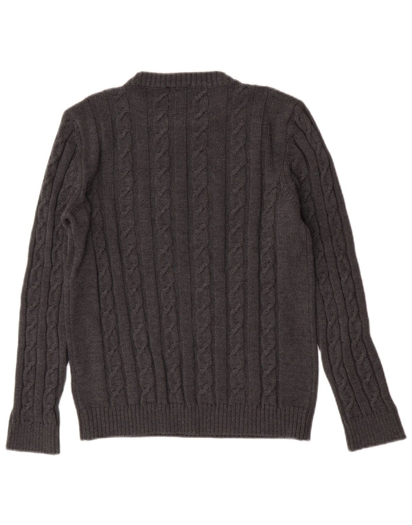 Refrigiwear Womens Crew Neck Jumper Sweater Medium Grey Virgin Wool