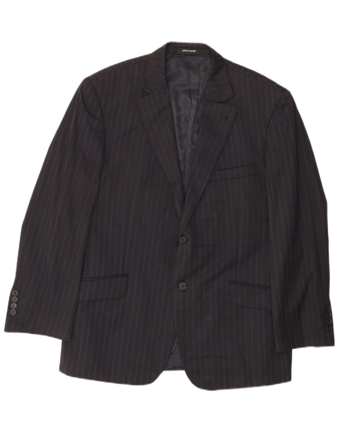 Pierre Cardin Mens 2 Button Blazer Jacket UK 44 2XL Navy Blue Pinstripe