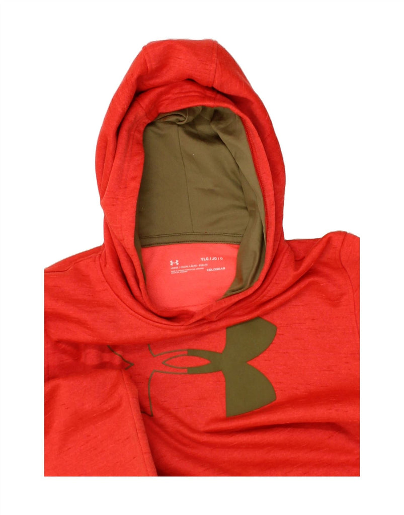 UNDER ARMOUR Boys Graphic Hoodie Jumper 11-12 Years Large Red Flecked | Vintage Under Armour | Thrift | Second-Hand Under Armour | Used Clothing | Messina Hembry 