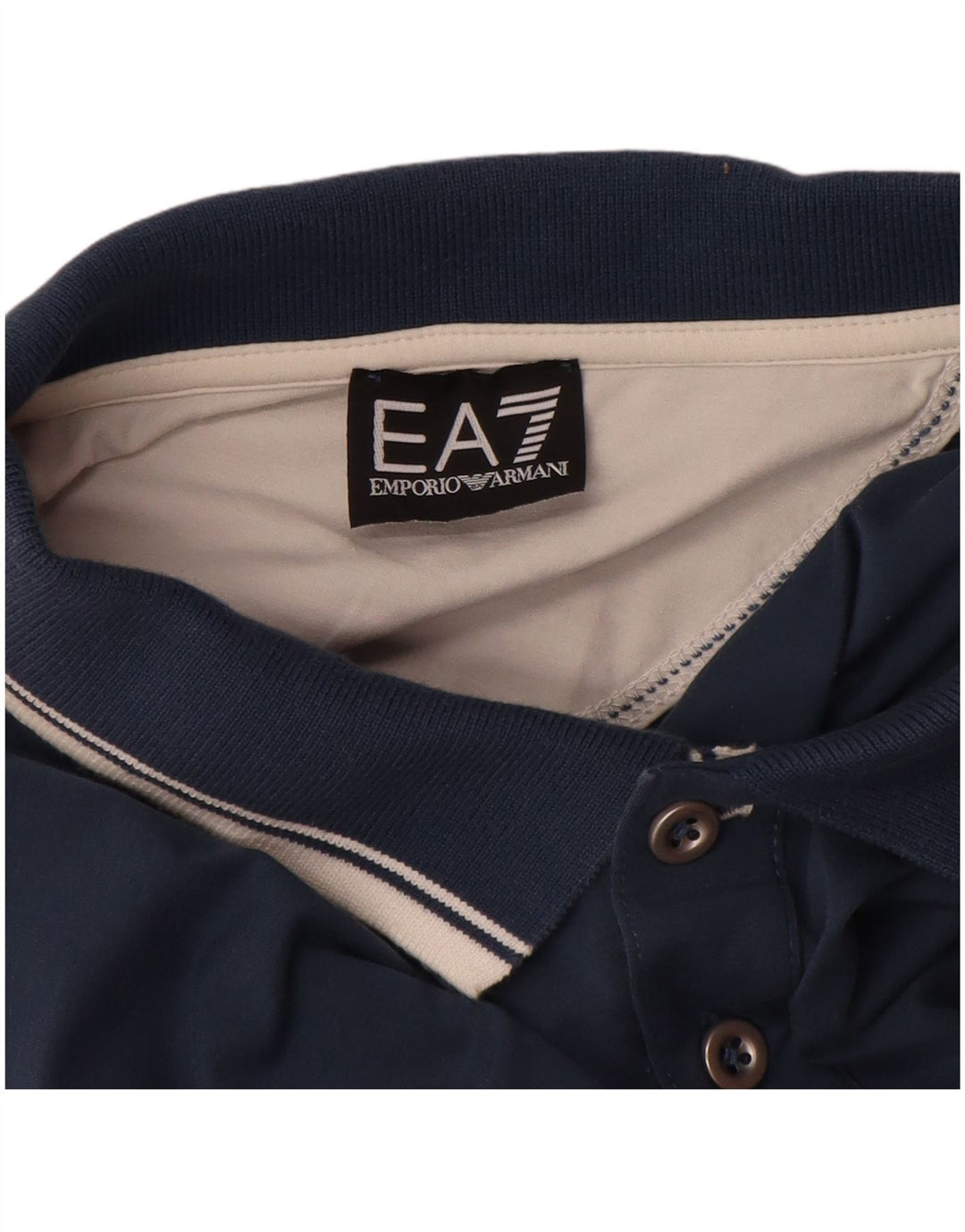 EMPORIO ARMANI Mens Polo Shirt 3XL Blue Colourblock Cotton