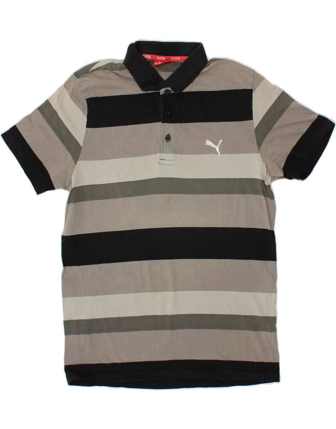 PUMA Mens Polo Shirt Medium Grey Striped