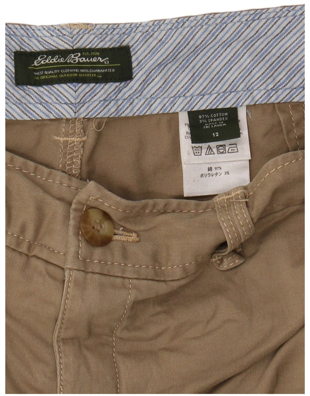 EDDIE BAUER Mens Bermuda Shorts US 12 Large W34  Beige Cotton