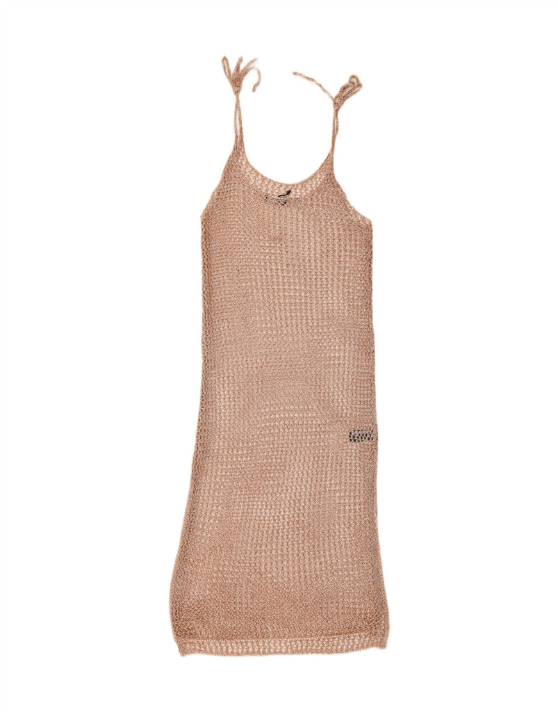 ZARA Womens Sleeveless Crochet Tunic Dress UK 12 Medium Beige Polyester Vintage Zara and Second-Hand Zara from Messina Hembry 