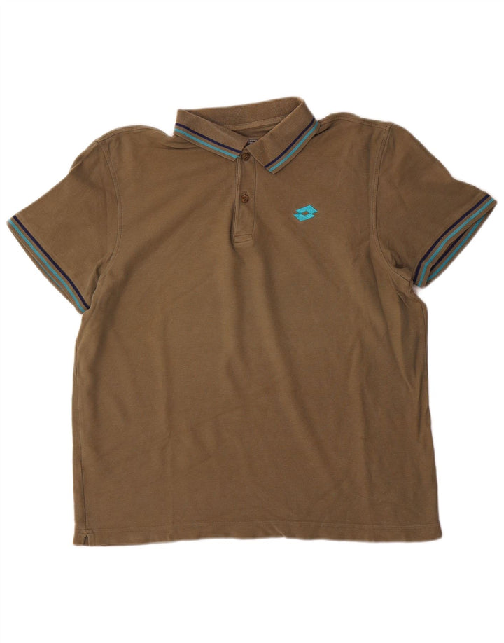 Lotto Mens Polo Shirt Medium Khaki