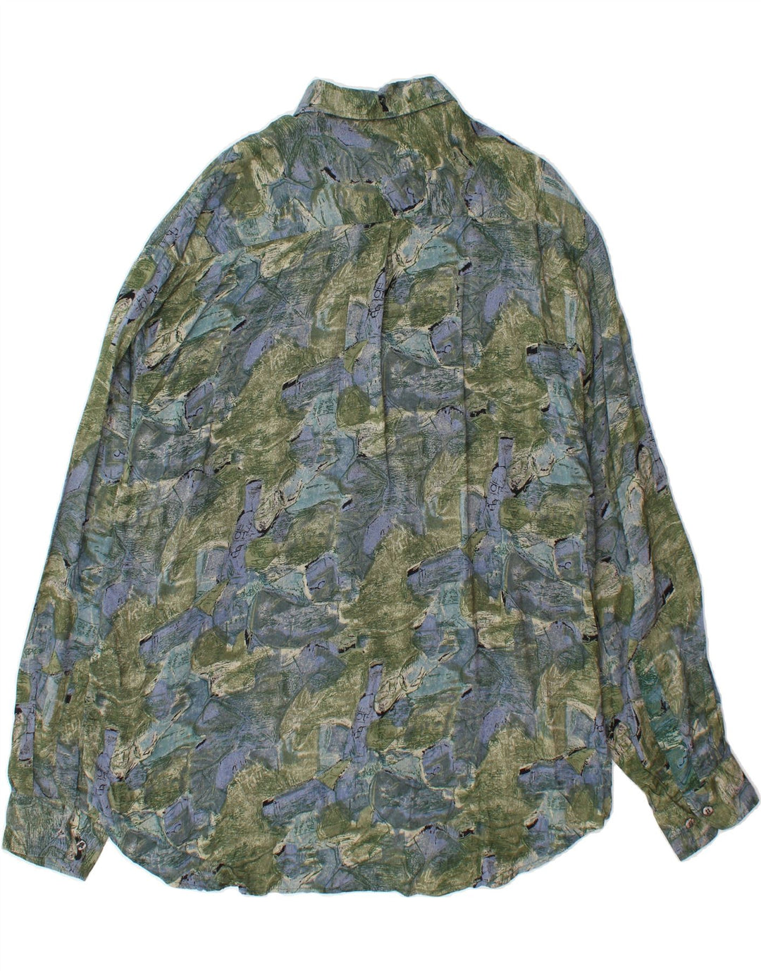 THE SHIRT COMPANY Mens Shirt Size 39/40 Medium Green Patchwork Viscose Vintage The Shirt Company and Second-Hand The Shirt Company from Messina Hembry 
