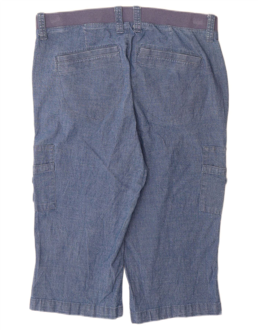 Lee Womens Bermuda Mid Rise Cargo Shorts US 10 Large W30  Blue Cotton