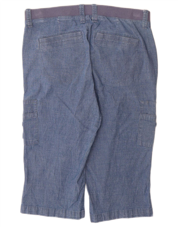 Lee Womens Bermuda Mid Rise Cargo Shorts US 10 Large W30  Blue Cotton