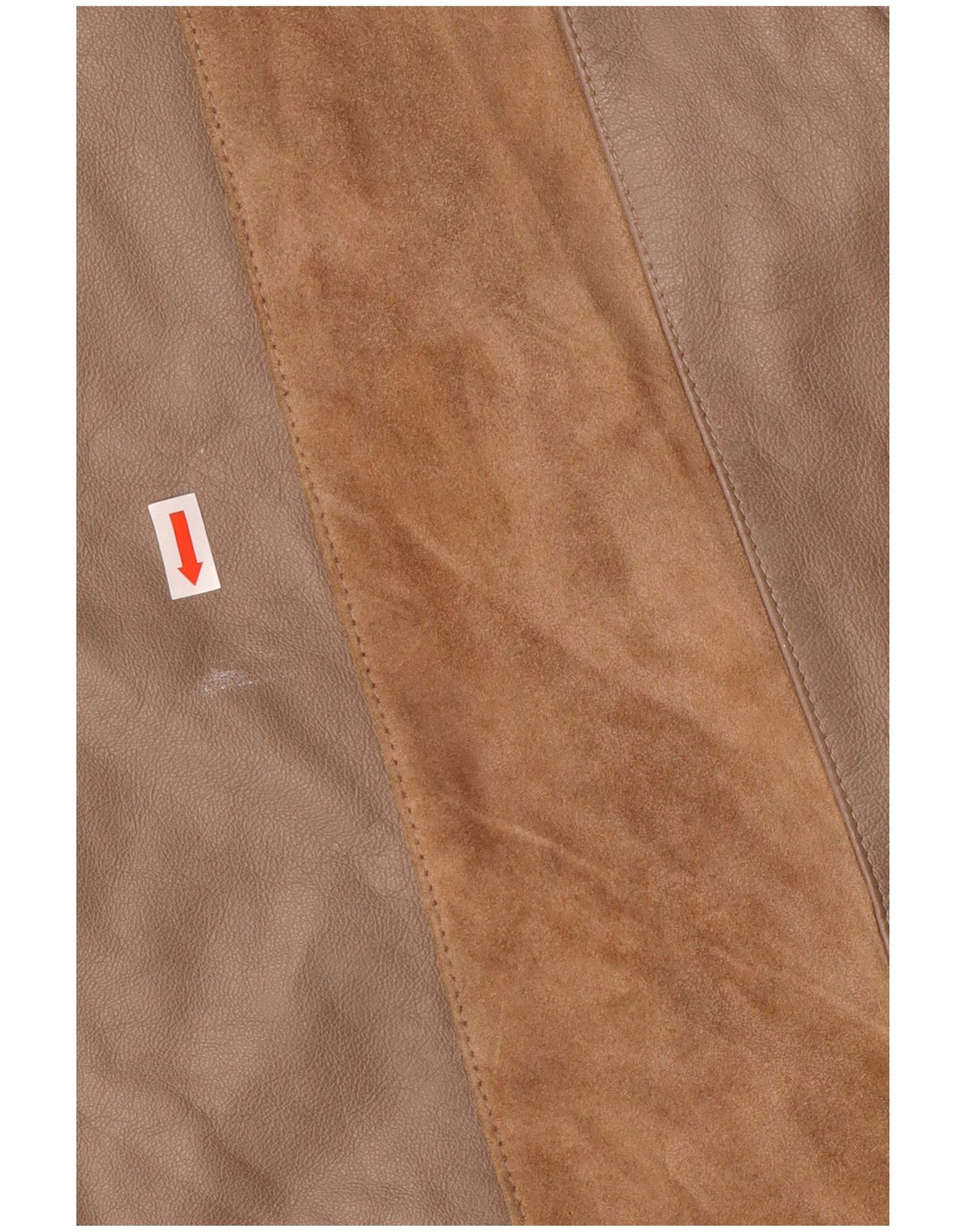 Norma Womens Loose Fit Leather Coat UK 14 Medium Brown Striped Classic