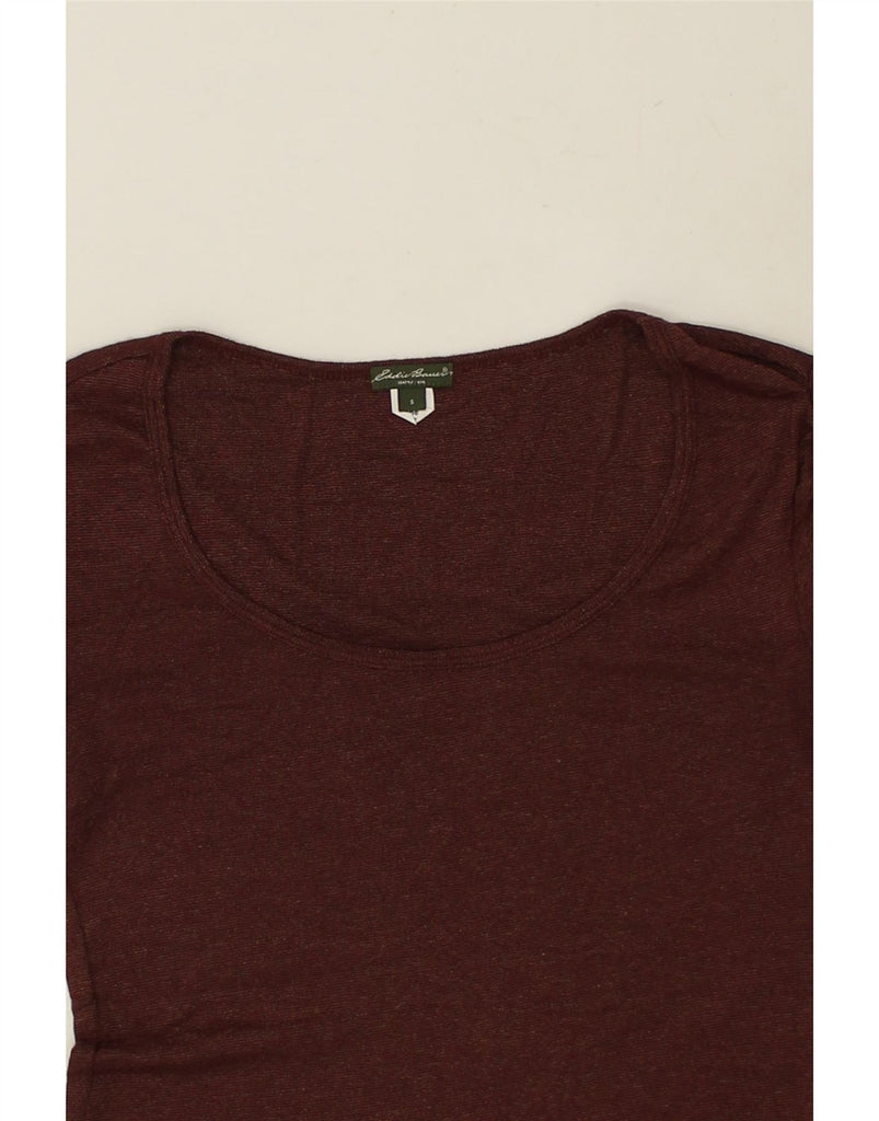 EDDIE BAUER Womens T-Shirt Top UK 8 Small Burgundy Cotton | Vintage Eddie Bauer | Thrift | Second-Hand Eddie Bauer | Used Clothing | Messina Hembry 